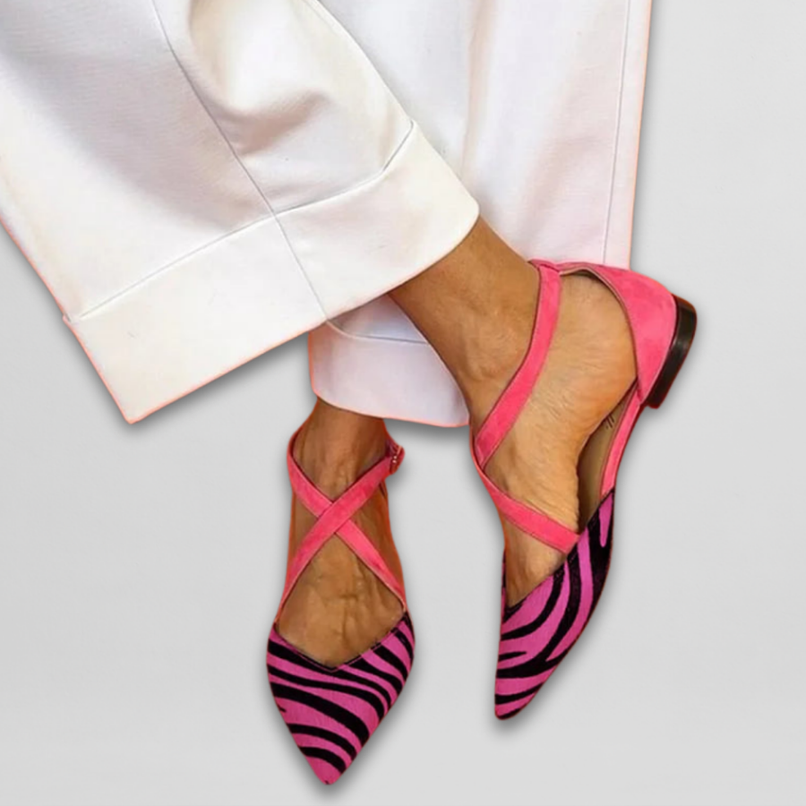 Fenna | Ballerine da donna con cinturini stile zebra