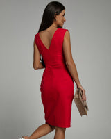 Fresia | Abito aderente da donna con scollo a V e spacco