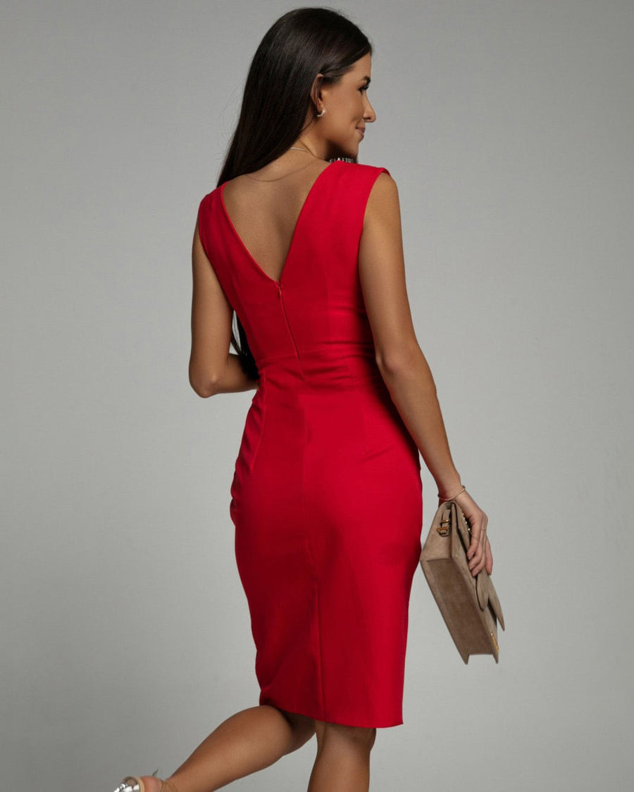 Fresia | Abito aderente da donna con scollo a V e spacco