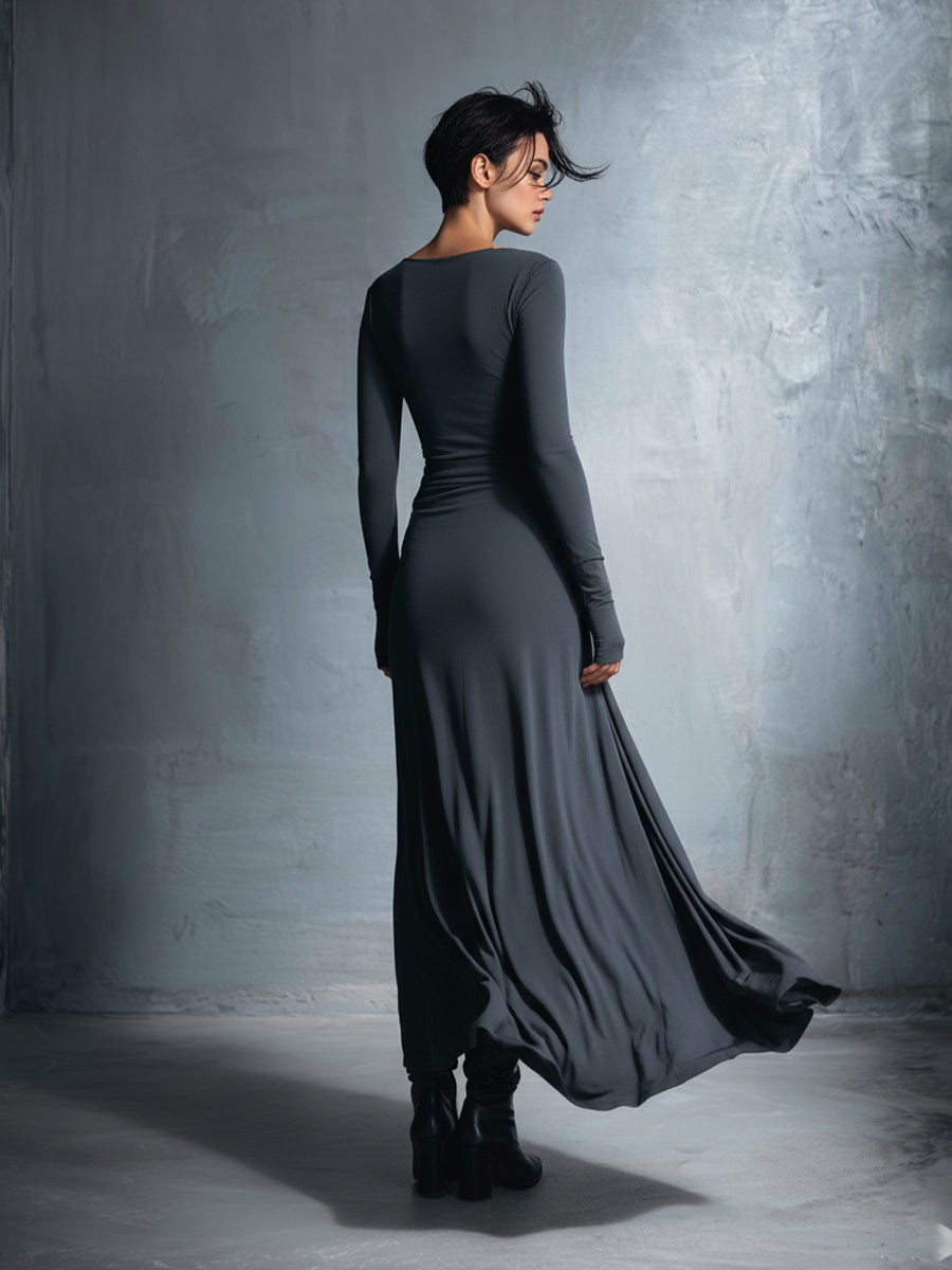 Naiara ❘ Abito maxi con nó laterale da donna