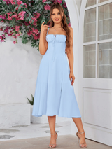 Claudia – Abito Cami con Busto Arricciato e Spacco