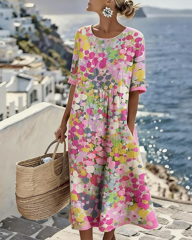 Elena | Vestito midi floreale leggero e fluido per Donna