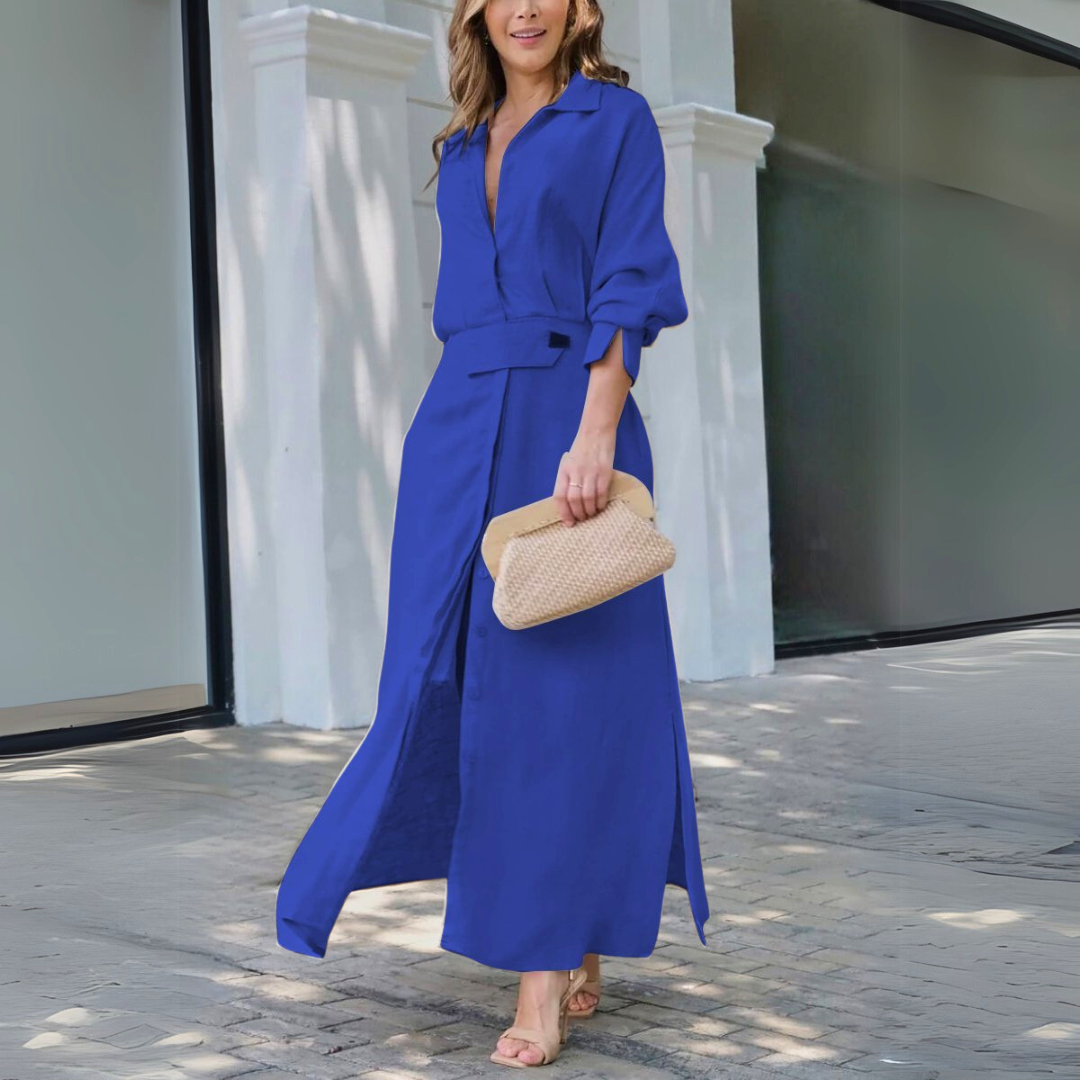 Jeanette™ | Abito lungo elegante con scollo a V