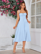 Claudia – Abito Cami con Busto Arricciato e Spacco