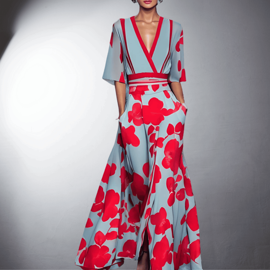 Elise™ | Abito Floreale Elegante con Maniche da Donna
