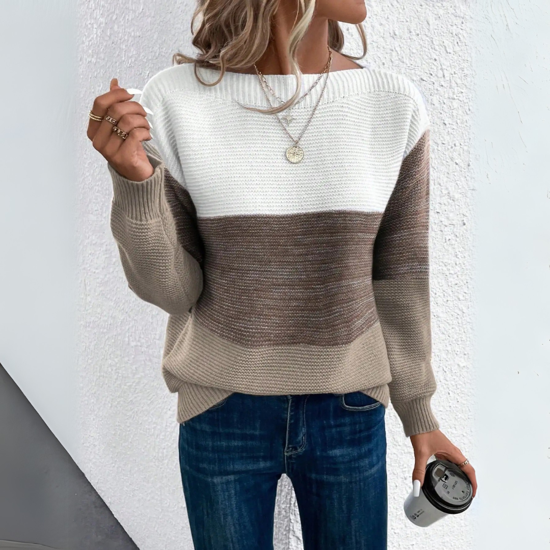 Clara | Maglione Elegante Tricolore da Donna