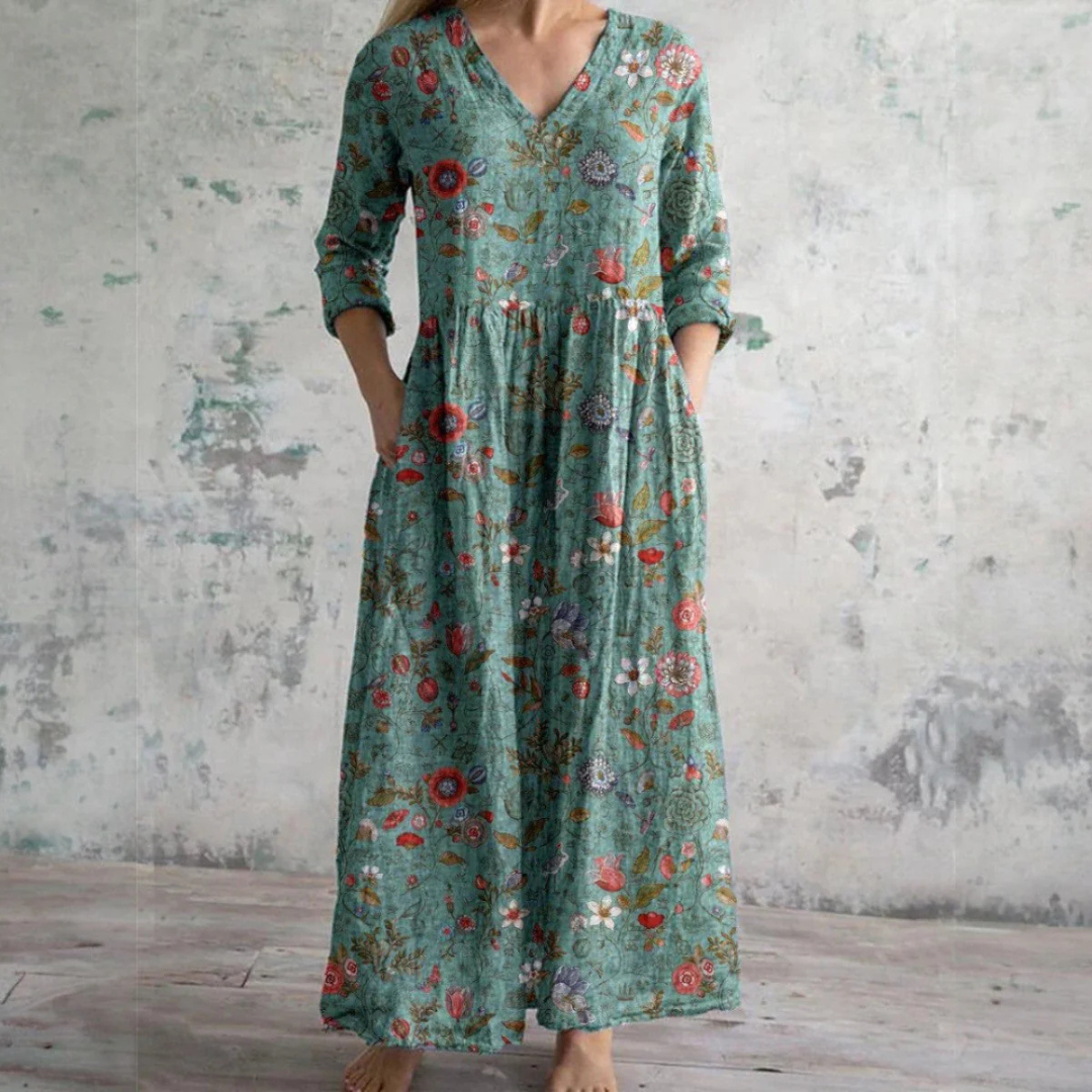 Aisling - Abito estivo elegante em alta qualità con padrão floreale da donna