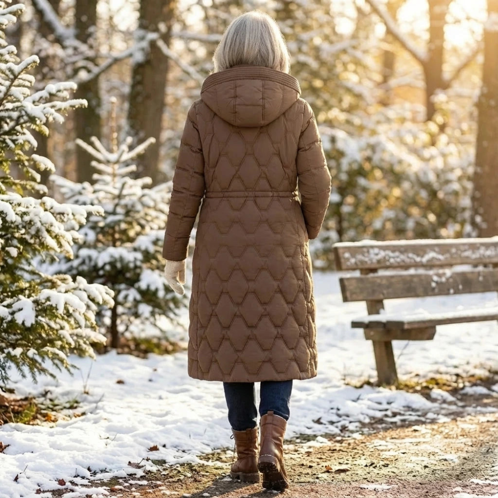 Lumière | Cappotto lungo in piuma con cappuccio per Donna