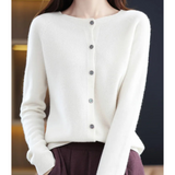 Anna | Maglione feminino di maglia con collo rotondo em lã merino Reine