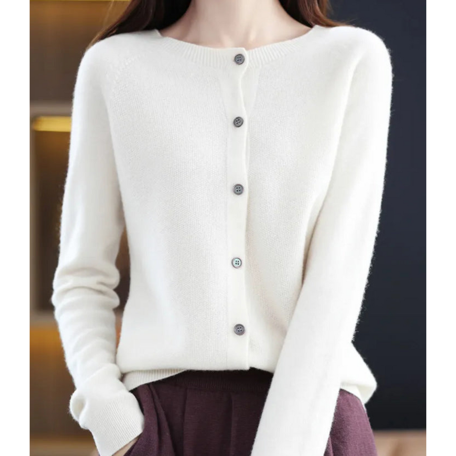 Anna | Maglione feminino di maglia con collo rotondo em lã merino Reine