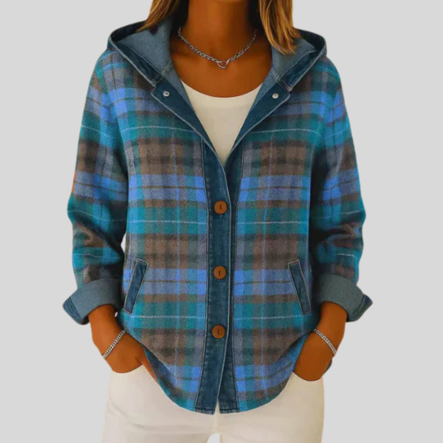 Kestrel | Camicia Giacca a Quadri con Cappuccio per Donna