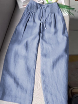 Zofia – Pantaloni in cotone a gamba larga da donna