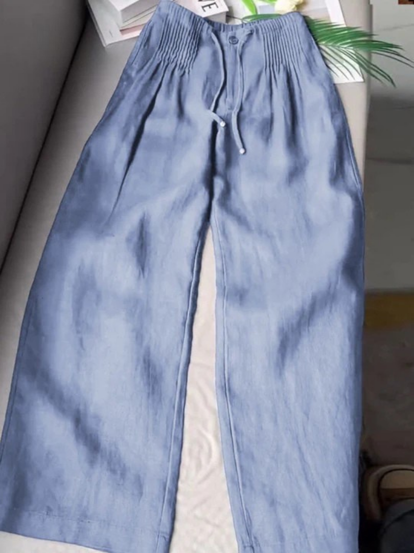 Zofia – Pantaloni in cotone a gamba larga da donna