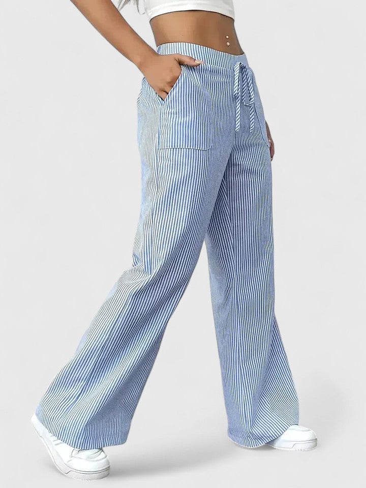 Dominique | Pantaloni larghi conodi con dittagli eleganti