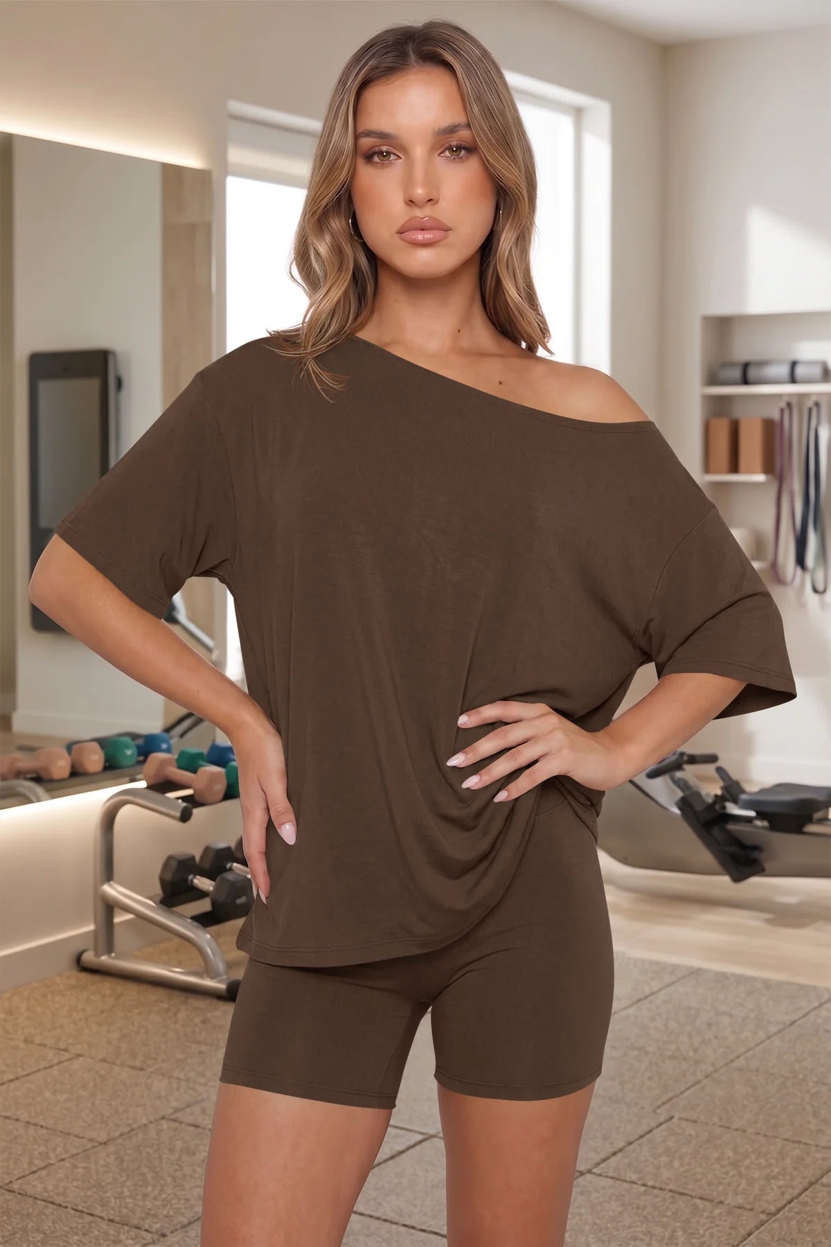 Isa - Caffè Donne Trendy Set di 2 Pezzi per Donna