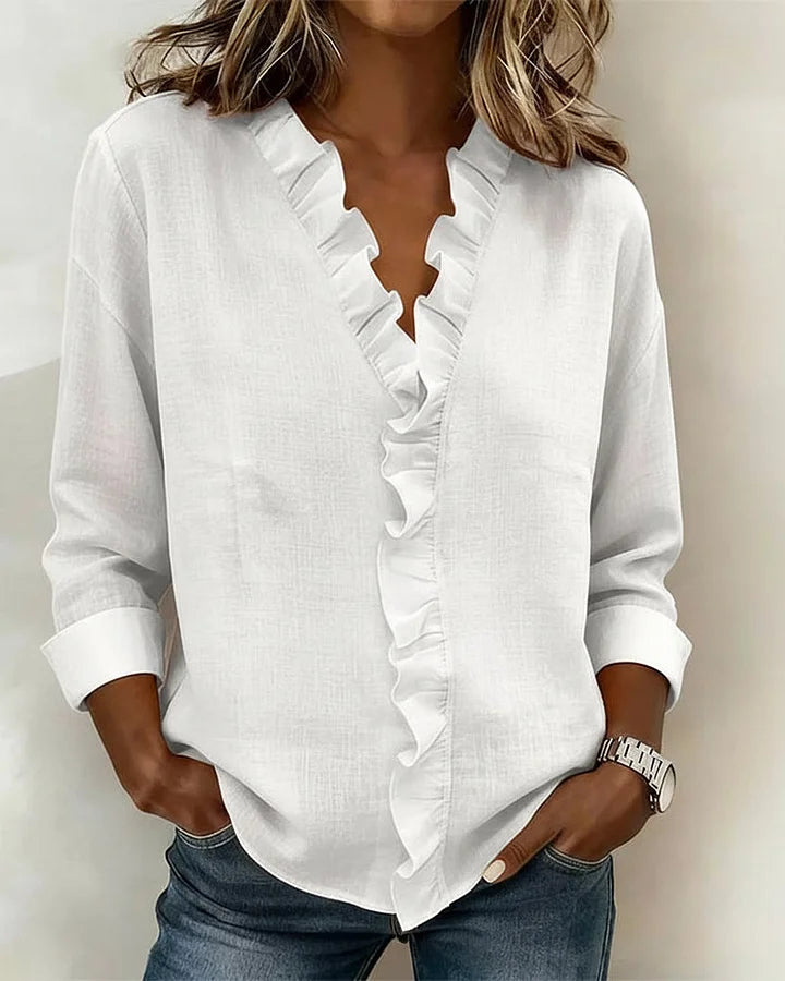 Indie · Blusa di Mulher con volantes e scollo a V