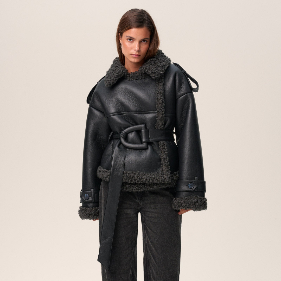 Elvira | Cappotto Shearling con Vita da Donna