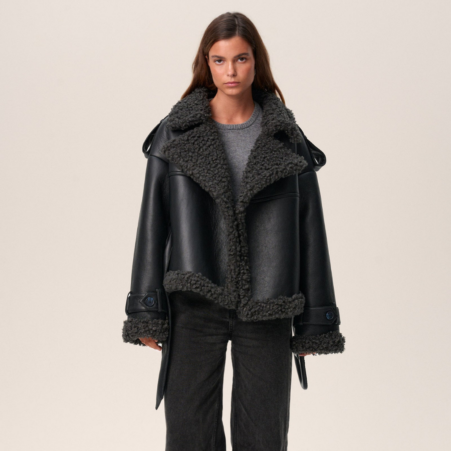 Elvira | Cappotto shearling con vita