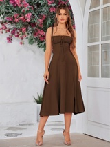 Claudia – Abito Cami con Busto Arricciato e Spacco