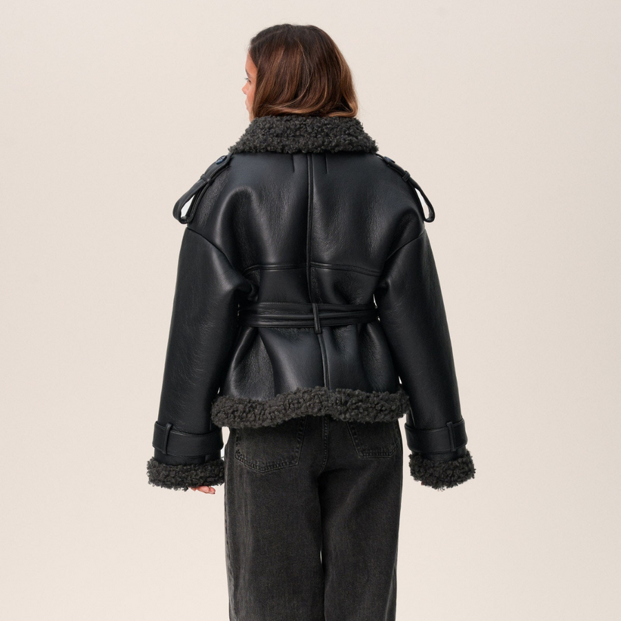 Elvira | Cappotto Shearling con Vita da Donna