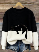Luna | Maglione Feminino con Gráfico di Gatto