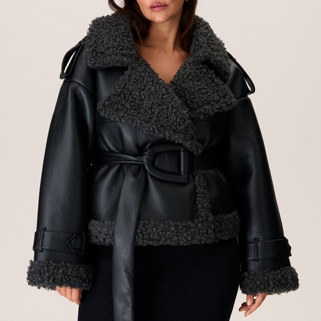Elvira | Cappotto Shearling con Vita da Donna