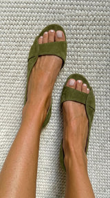 Sora - Sandali in camoscio senza tacco per Donna