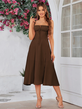 Claudia – Abito Cami con Busto Arricciato e Spacco