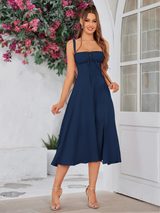 Claudia – Abito Cami con Busto Arricciato e Spacco