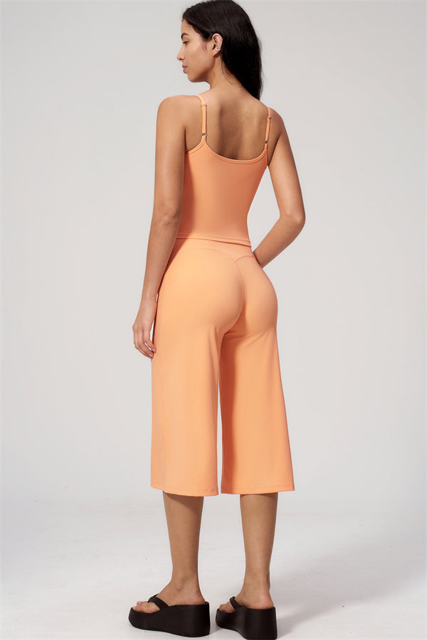 Nexus - Completo Top a Spalline e Pantaloni Corti a Gamba Larga per Donna