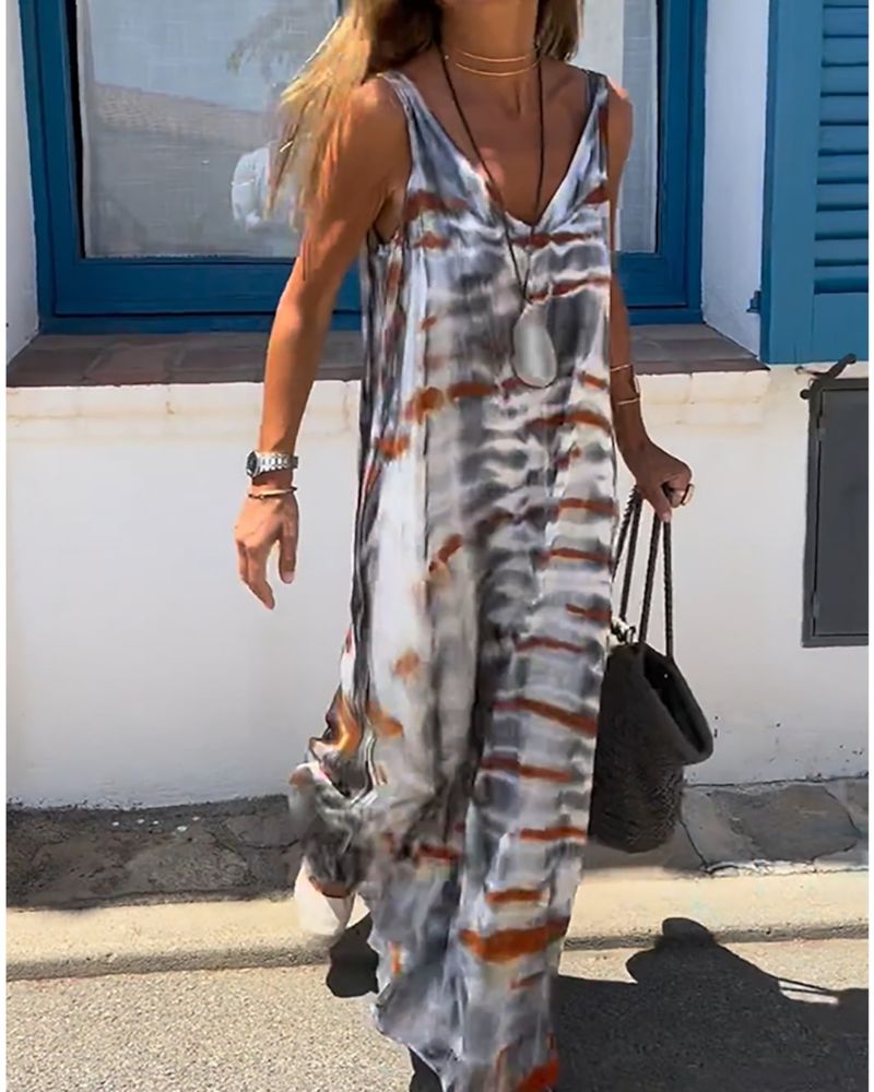 SORIA – Abito senza maniche con stampa tie-dye