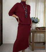 Debora | Set di Maglia con Gonna in Velluto a Coste da Donna