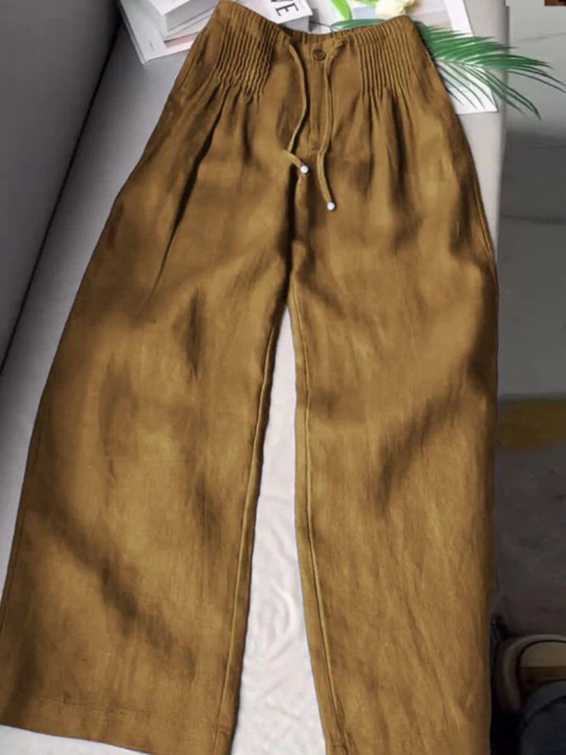 Zofia – Pantaloni in cotone a gamba larga da donna
