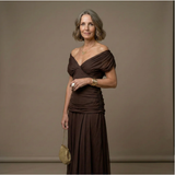 Alondra - Abito lungo da donna con stampa floreale e scollo a V