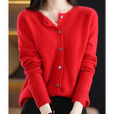 Anna | Maglione feminino di maglia con collo rotondo em lã merino Reine