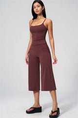 Nexus - Completo Top a Spalline e Pantaloni Corti a Gamba Larga per Donna