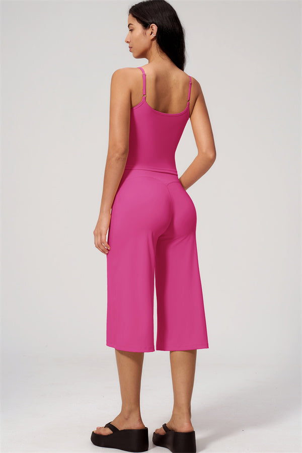 Nexus - Completo Top a Spalline e Pantaloni Corti a Gamba Larga per Donna