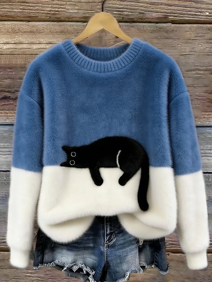 Luna | Maglione Feminino con Gráfico di Gatto