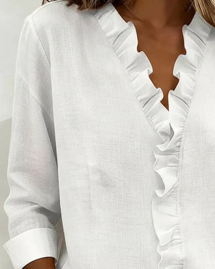 Indie · Blusa di Mulher con volantes e scollo a V
