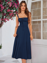 Claudia – Abito Cami con Busto Arricciato e Spacco
