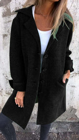 Baylea - Cappotto casual con revers e chiusura monopetto la bottoni