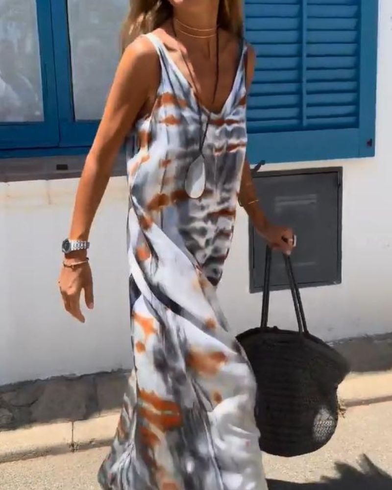 SORIA – Abito senza maniche con stampa tie-dye