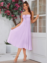 Claudia – Abito Cami con Busto Arricciato e Spacco