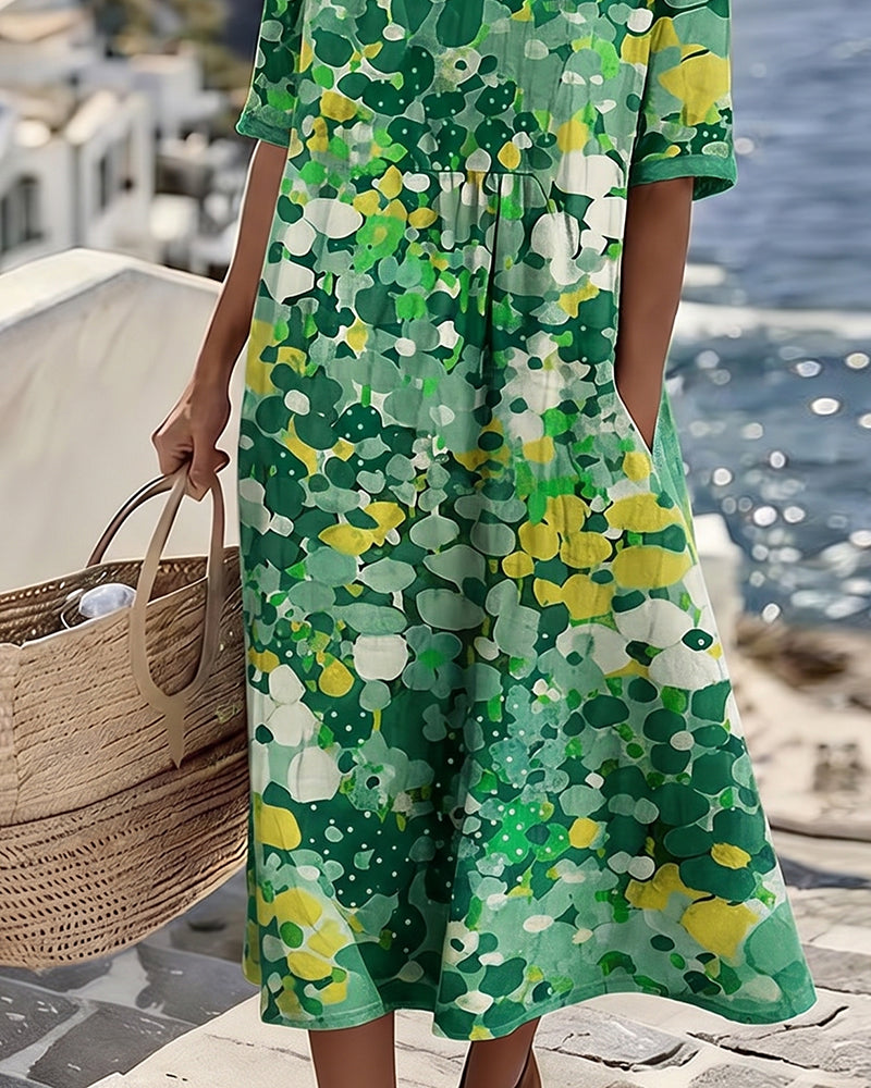 Elena | Vestito midi floreale leggero e fluido per Donna