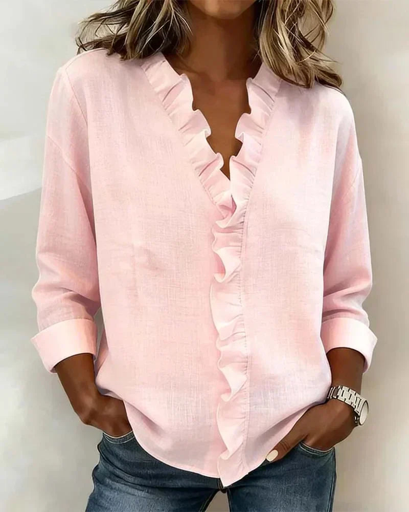 Indie · Blusa di Mulher con volantes e scollo a V
