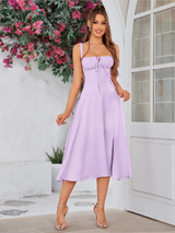 Claudia – Abito Cami con Busto Arricciato e Spacco
