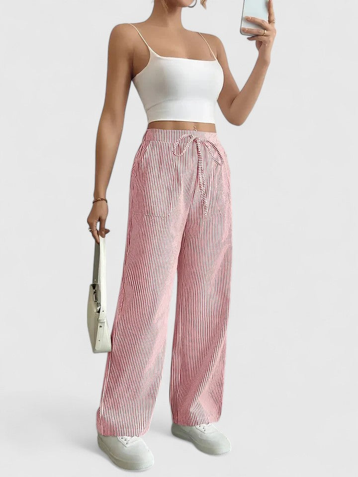 Dominique | Pantaloni Larghi Comodi con Dettagli Eleganti