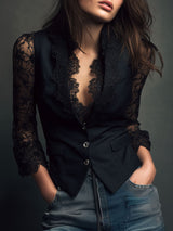 Claudia · Blazer da donna Nero con Pizzo