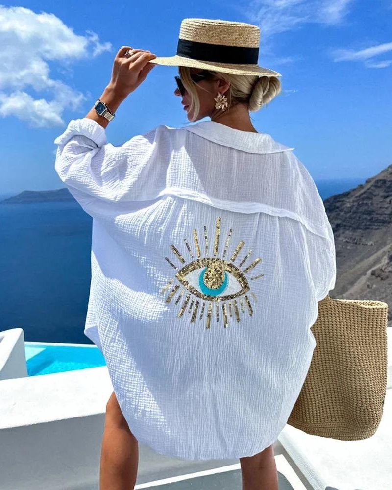Soraya | Camicia da Donna con Paillettes e Perline