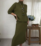 Debora | Set di Maglia con Gonna in Velluto a Coste da Donna